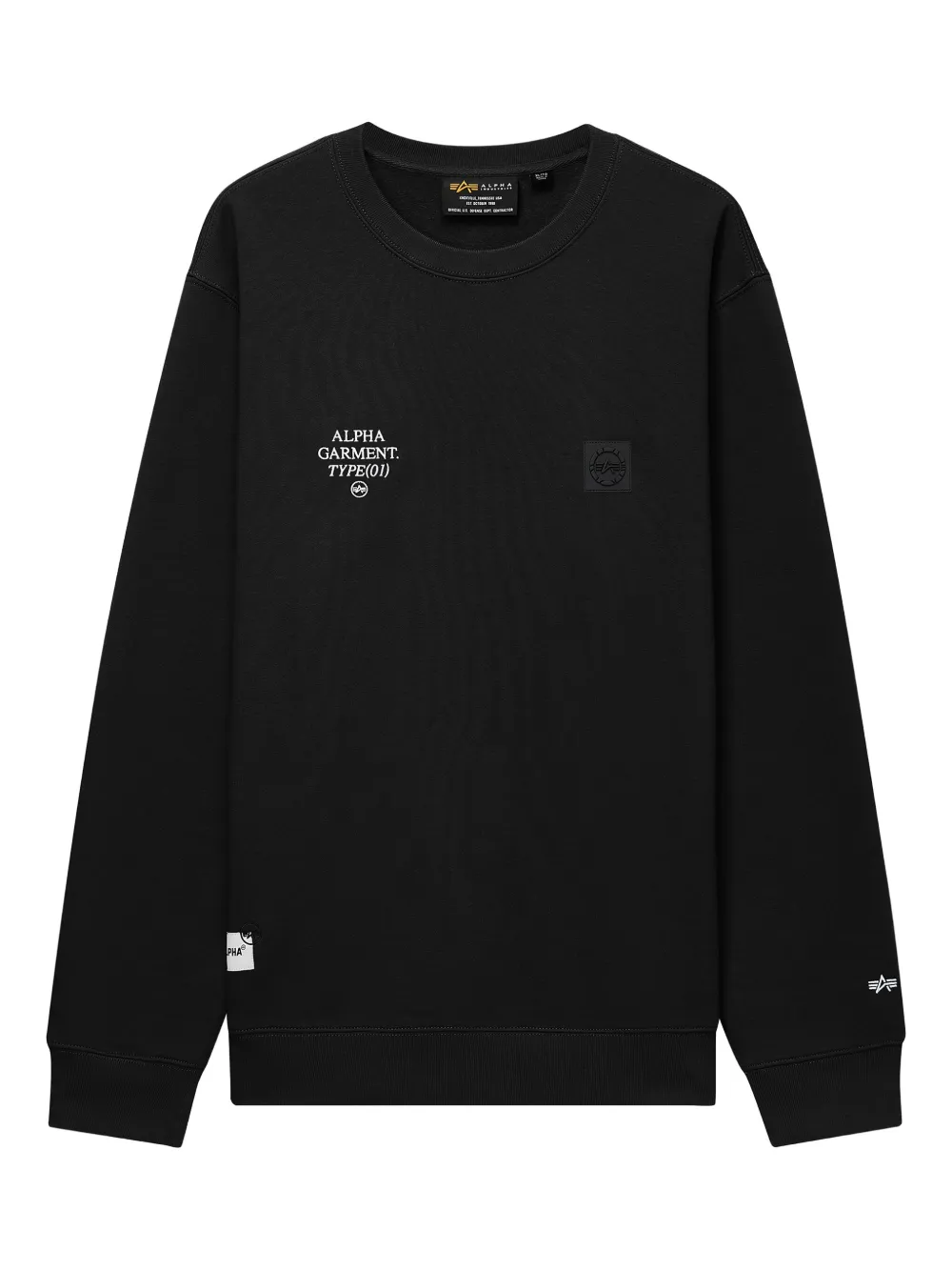 Alpha Industries logo-patch crew-neck sweatshirt | Black | Image 1