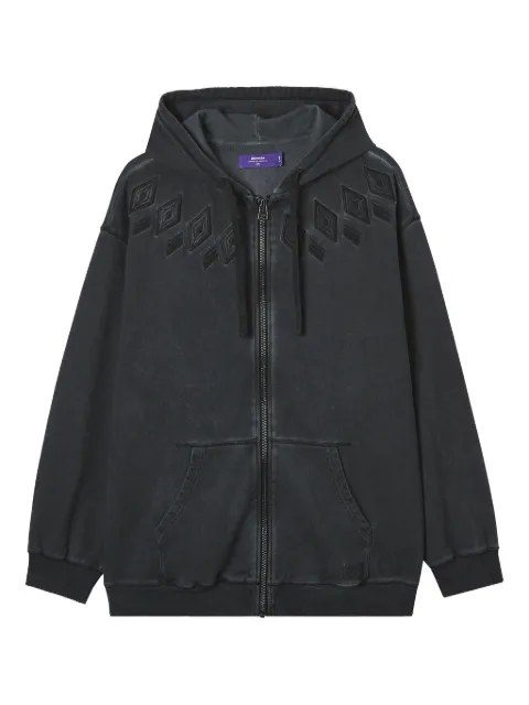 aftermaths embroidered zip-up hoodie
