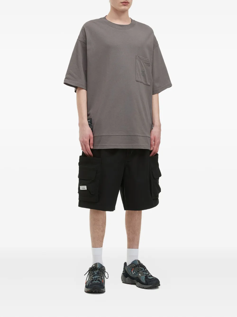Alpha Industries T-shirt met zak en korte mouwen - Grijs