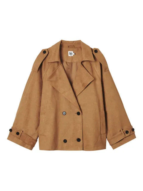b+ab double-breasted short trench coat