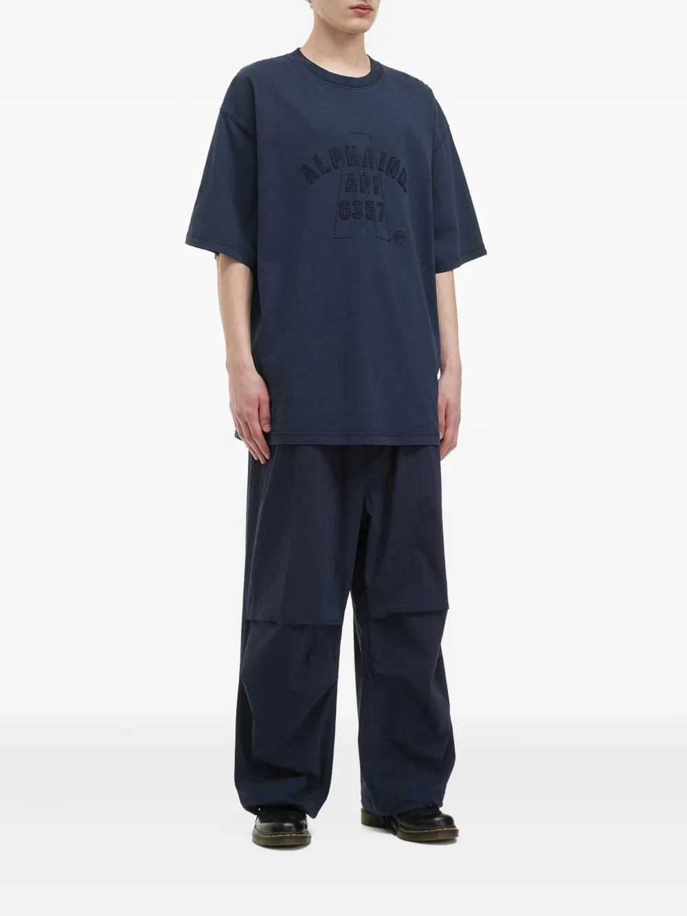 Alpha Industries Katoenen T-shirt met geborduurd logo - Blauw