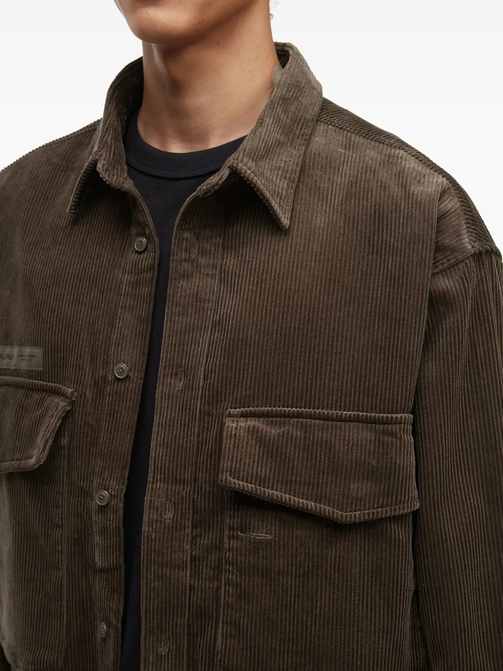 Alpha Industries Corduroy Pocket-detail Shirt In Brown