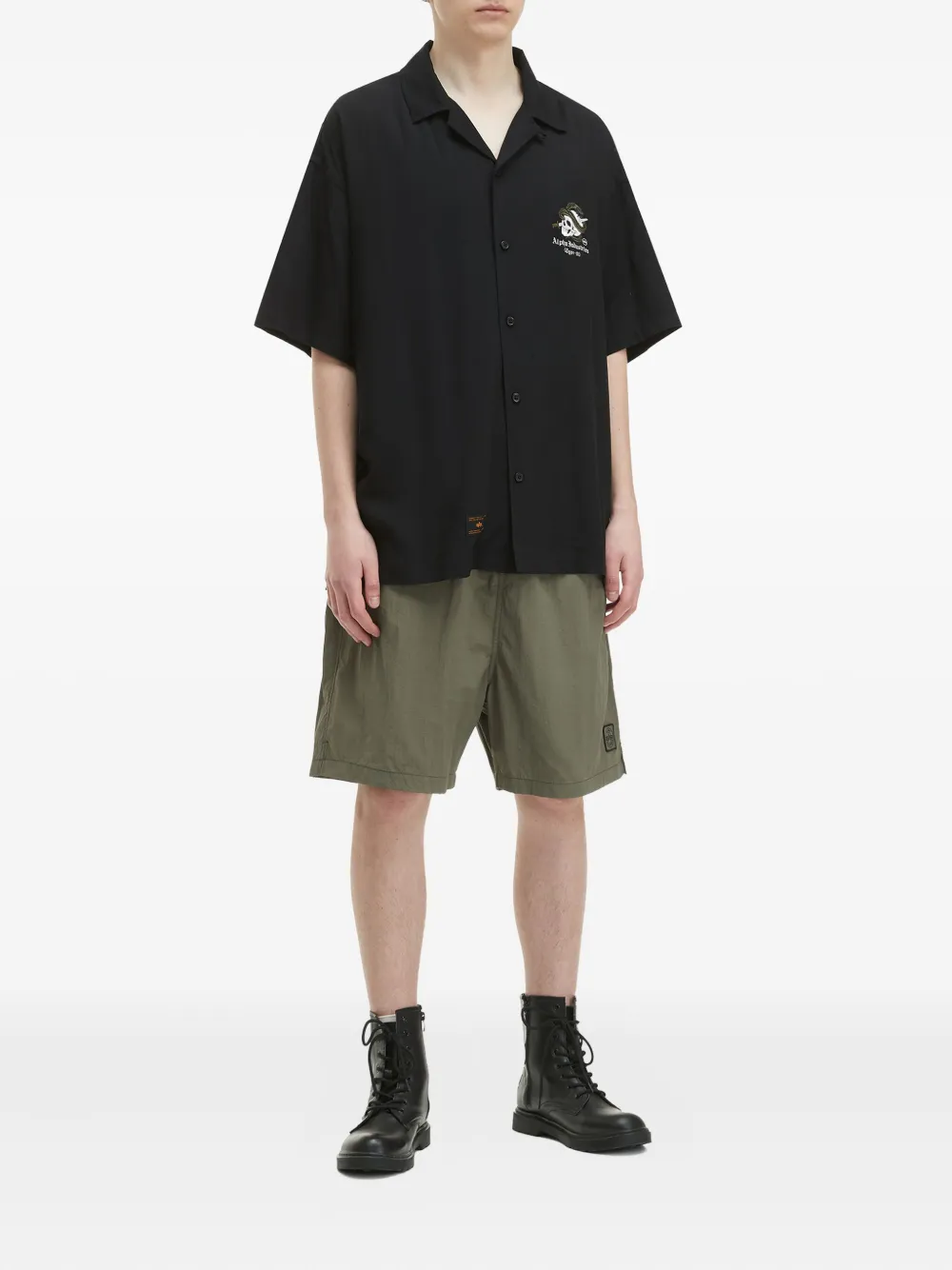 Alpha Industries Shorts met logopatch - Groen