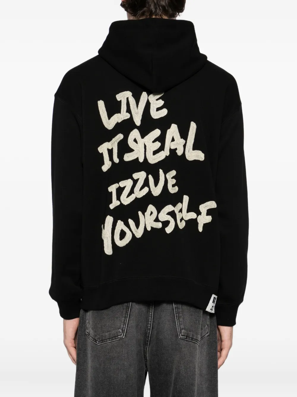 izzue Hoodie met geborduurd logo Zwart