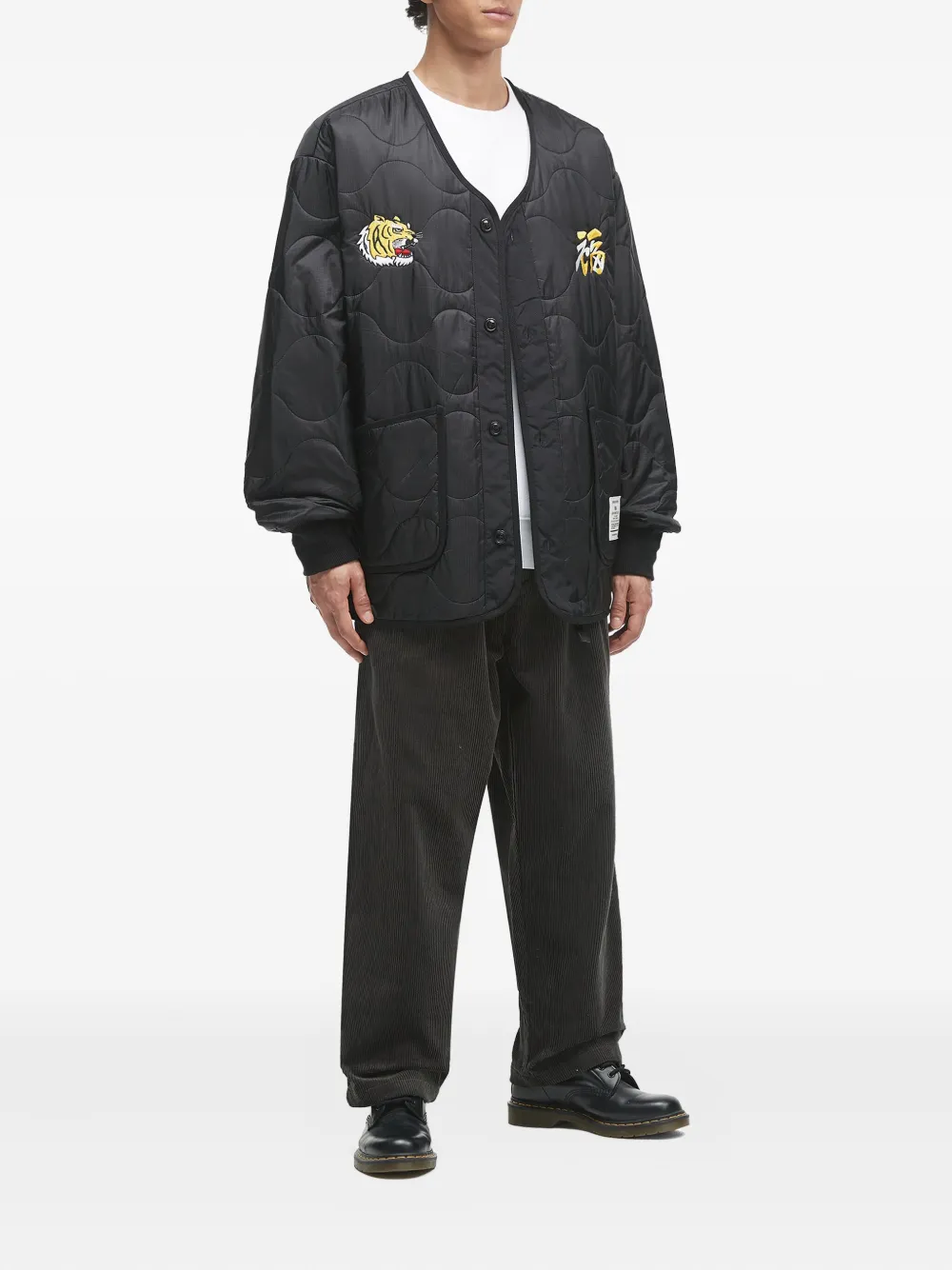 Alpha Industries Quilted Bomber Jacket In Black