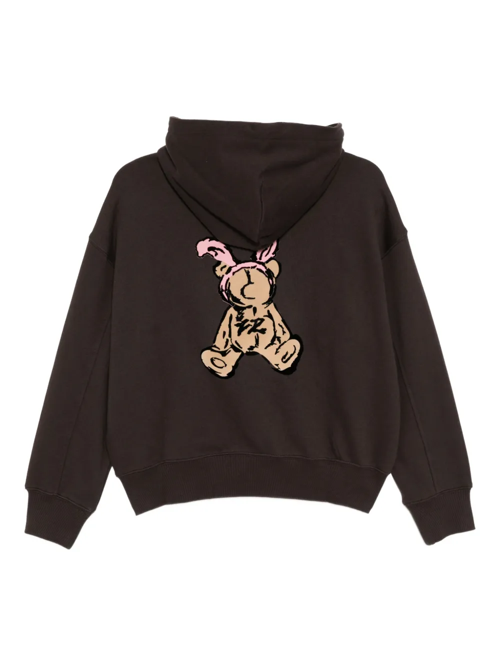 Izzue Hoodie met geborduurd logo - Bruin