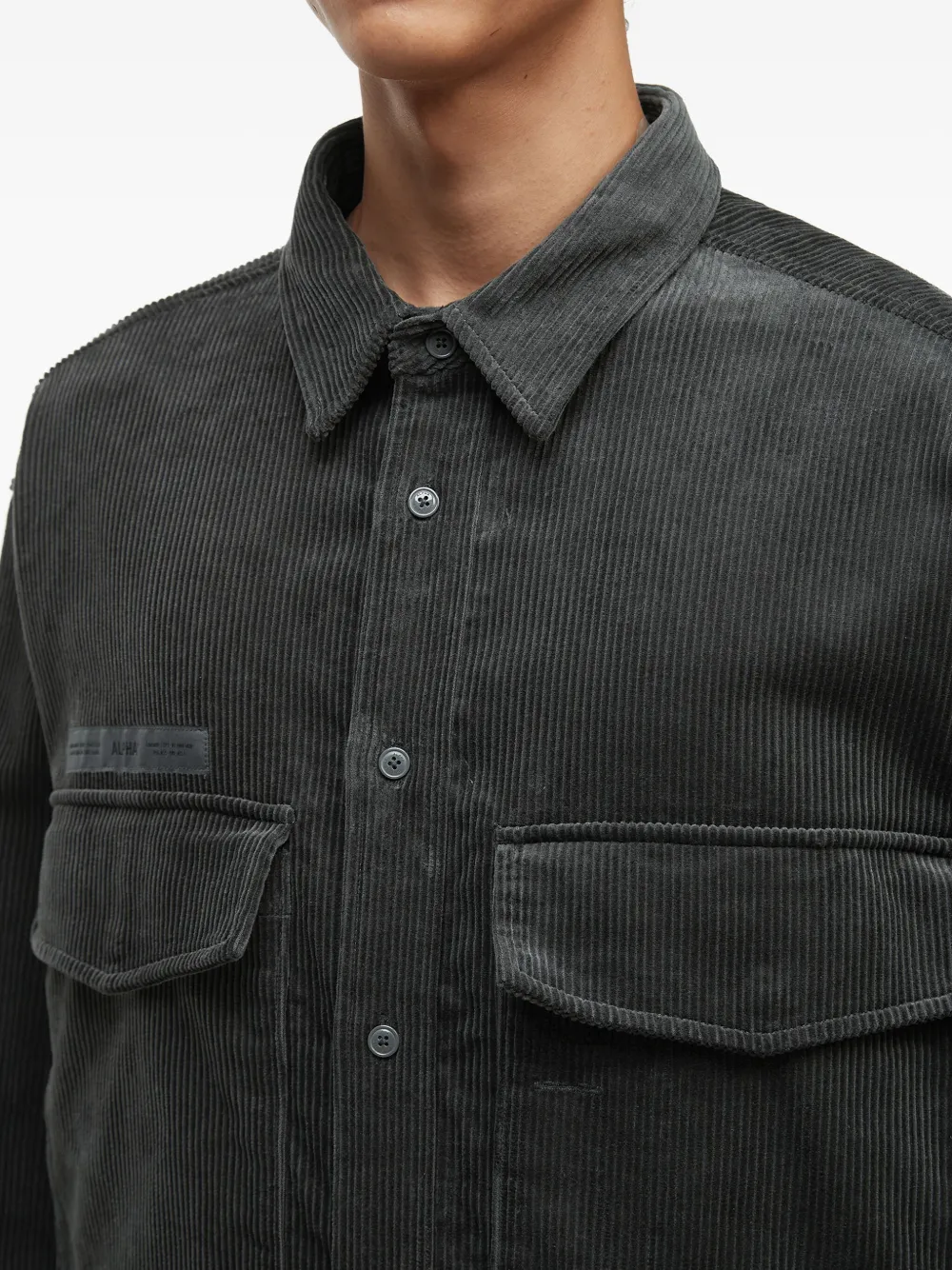 Alpha Industries Corduroy Patch-pocket Shirt In Black