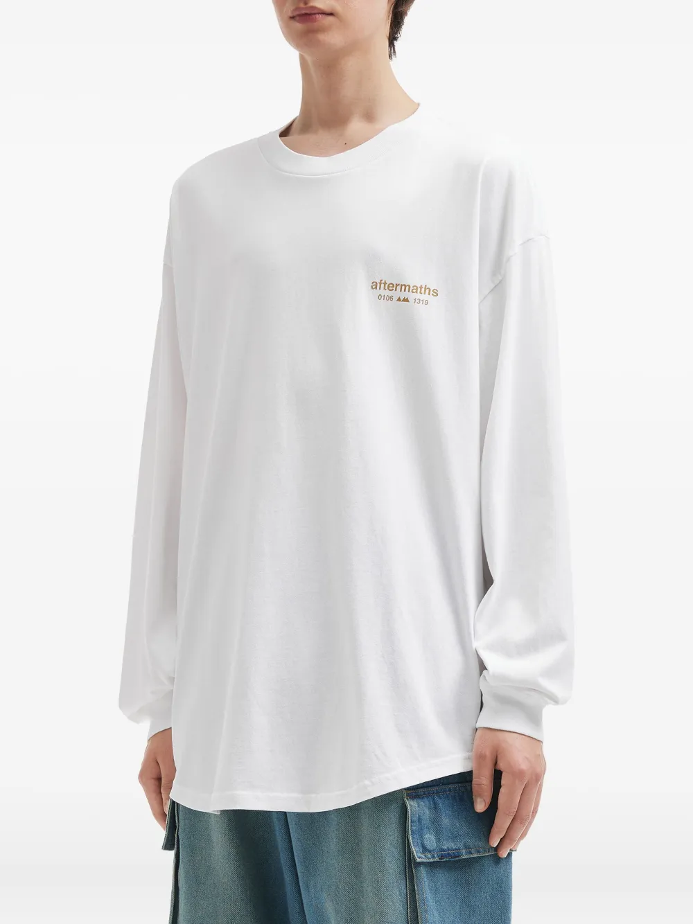 Aftermaths Graphic-print Long-sleeve T-shirt In White