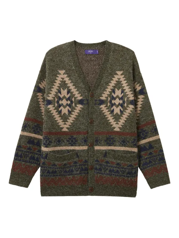 Aftermaths geometric-pattern Cardigan Green FARFETCH JO