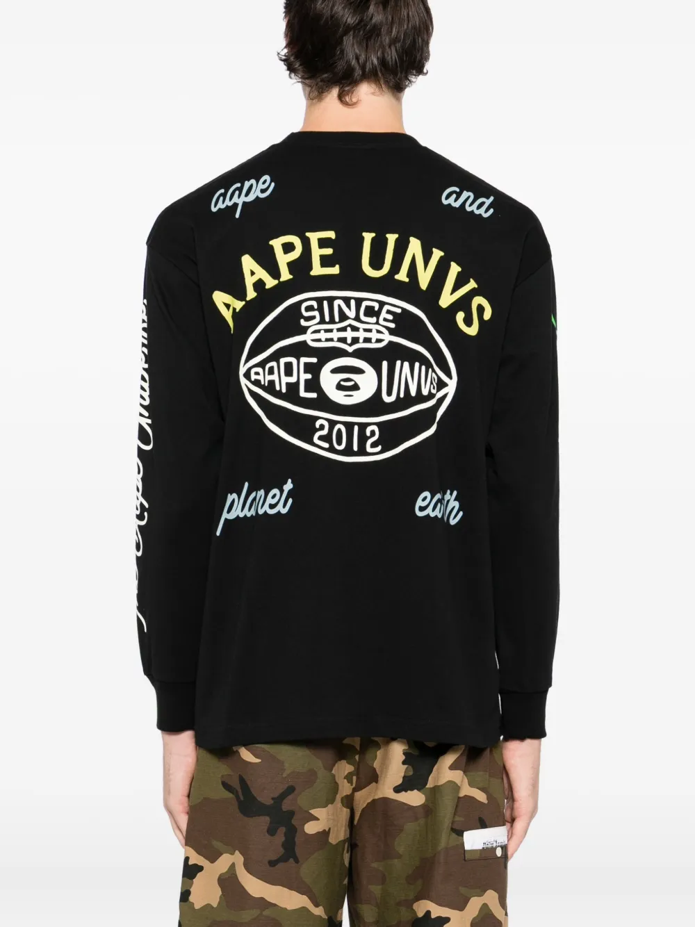 Aape By A Bathing Ape Logo-print Cotton T-shirt In Black