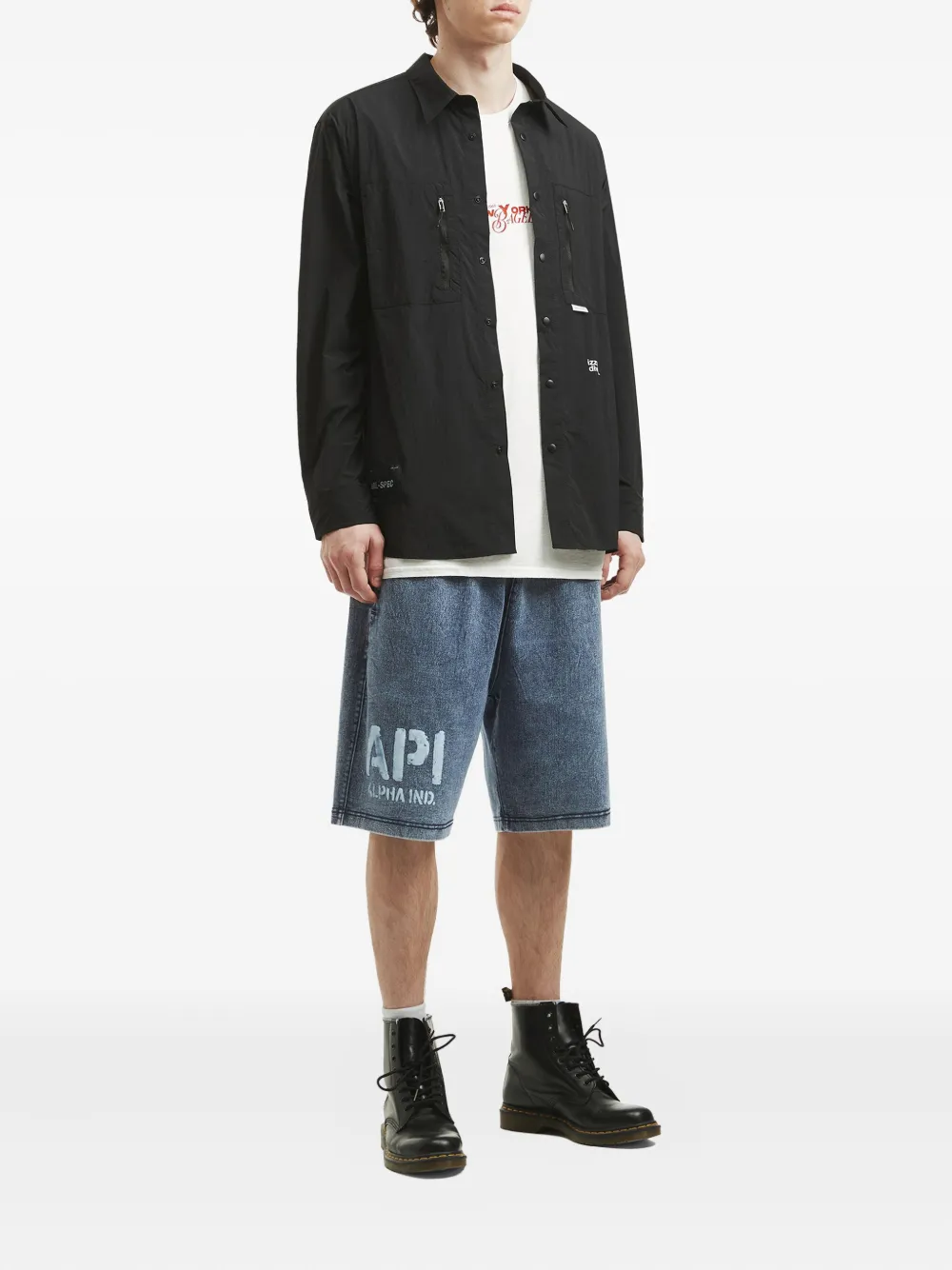 Alpha Industries denim shorts - Blauw