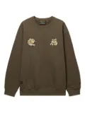 Alpha Industries tiger-embroidered crew-neck sweatshirt - Green