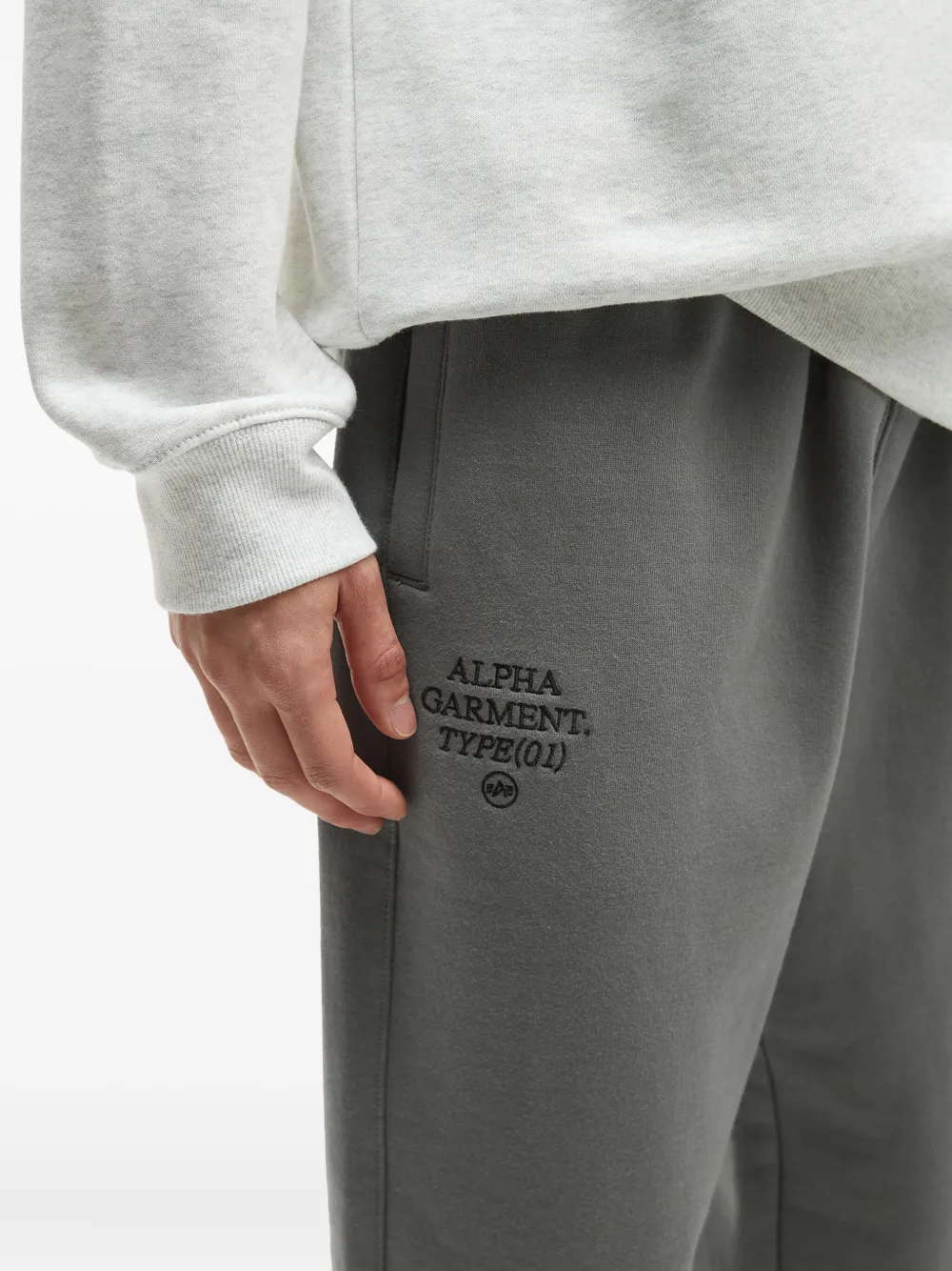 Alpha Industries Embroidered-logo Cuffed Track Pants In Gray