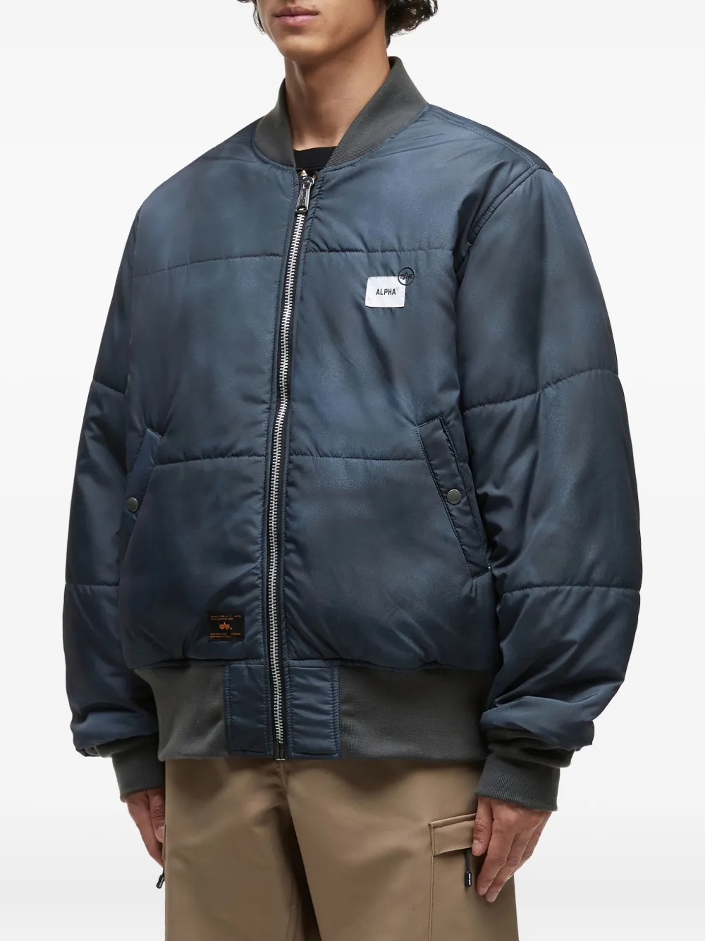 Alpha Industries Bomberjack met logopatch Blauw
