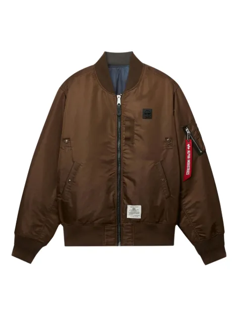 Alpha Industries logo-patch bomber jacket