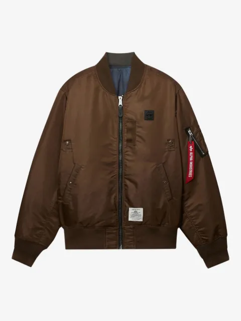 Alpha Industries logo-patch bomber jacket