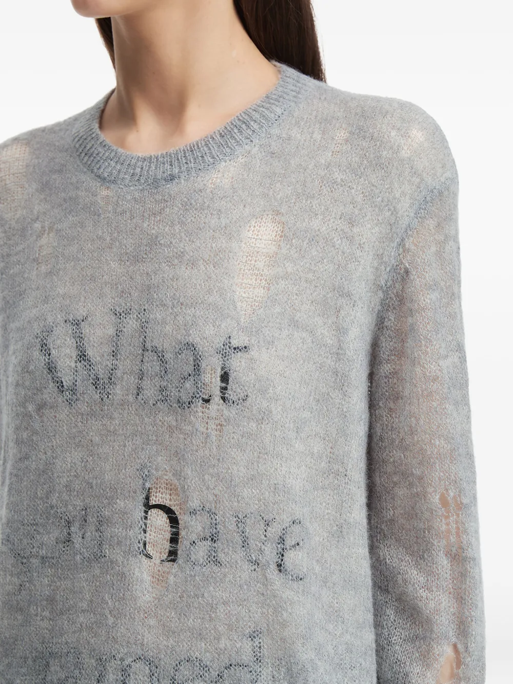 b+ab Gerafelde trui Grijs