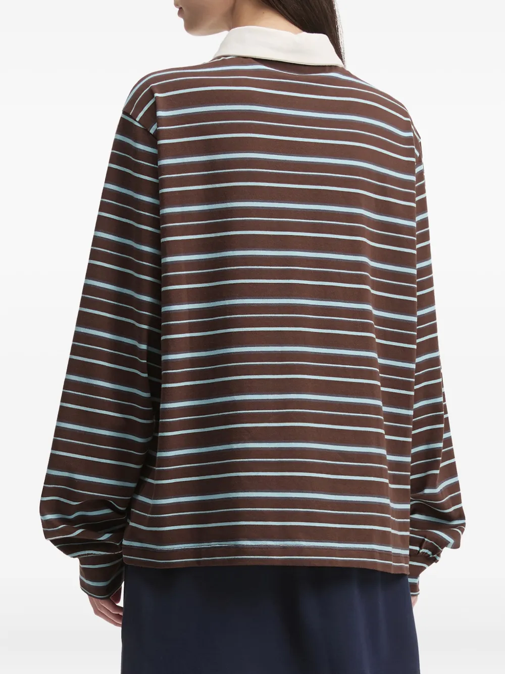 b+ab Gestreept poloshirt Bruin