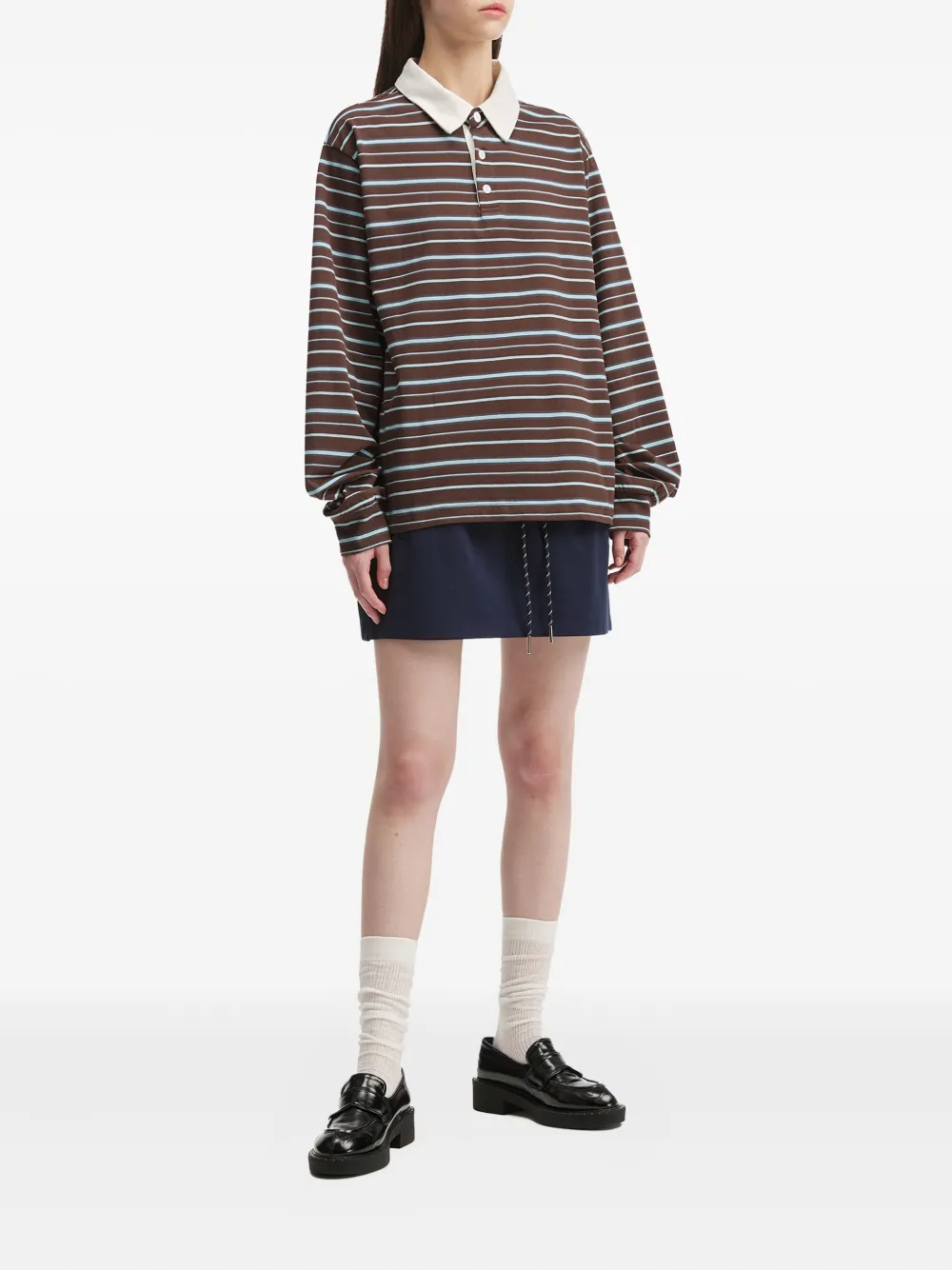 B+ab Gestreept poloshirt - Bruin