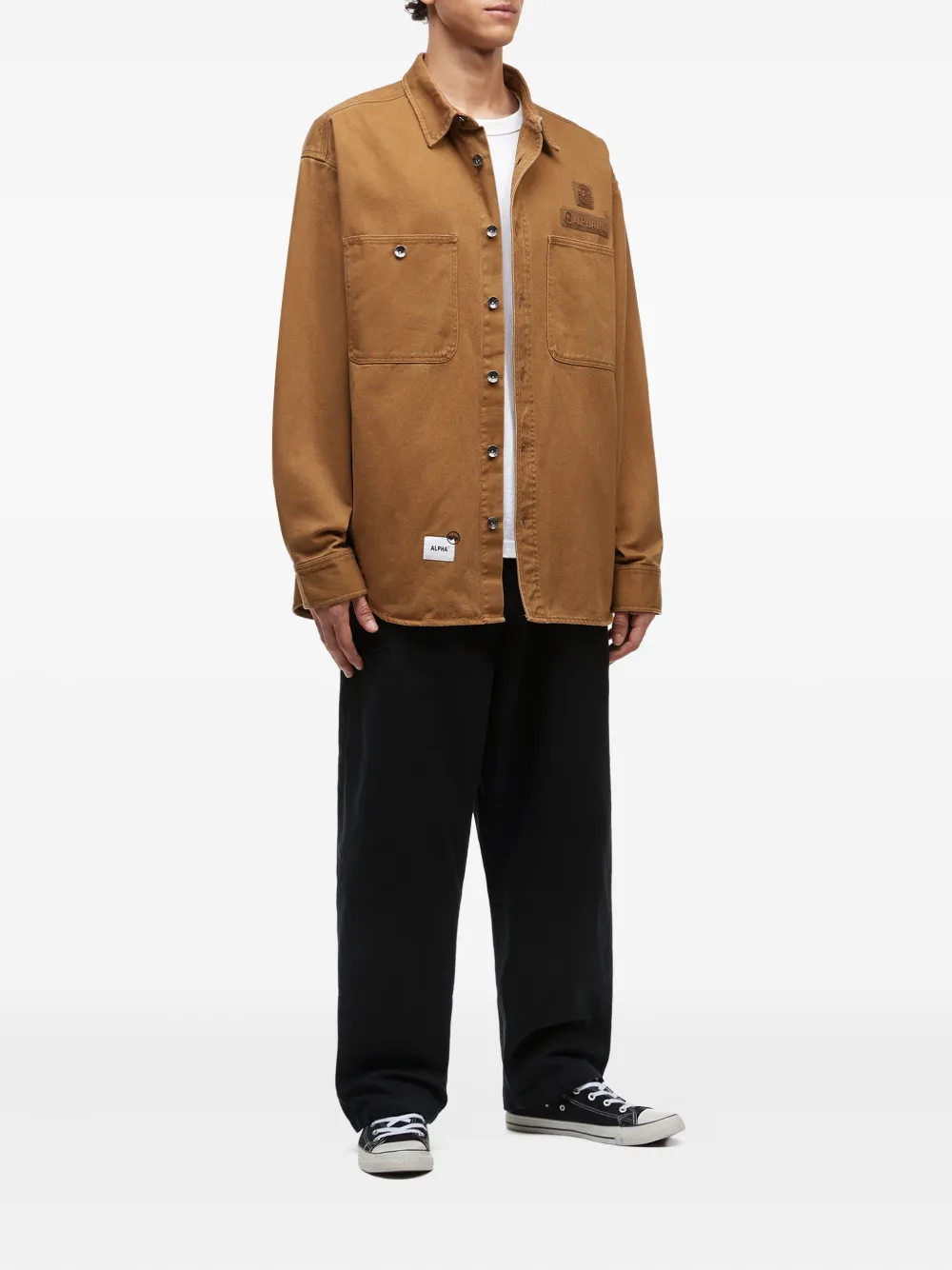 Alpha Industries Overhemd met opgestikte zak - Bruin
