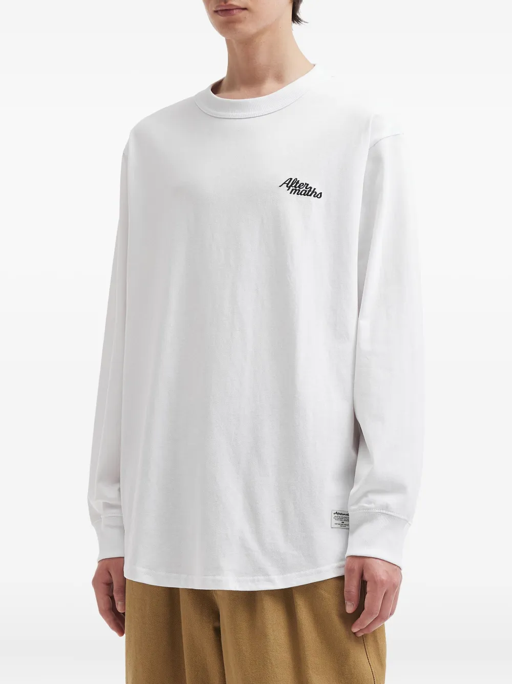 Aftermaths Logo-embroidered Long-sleeve T-shirt In White
