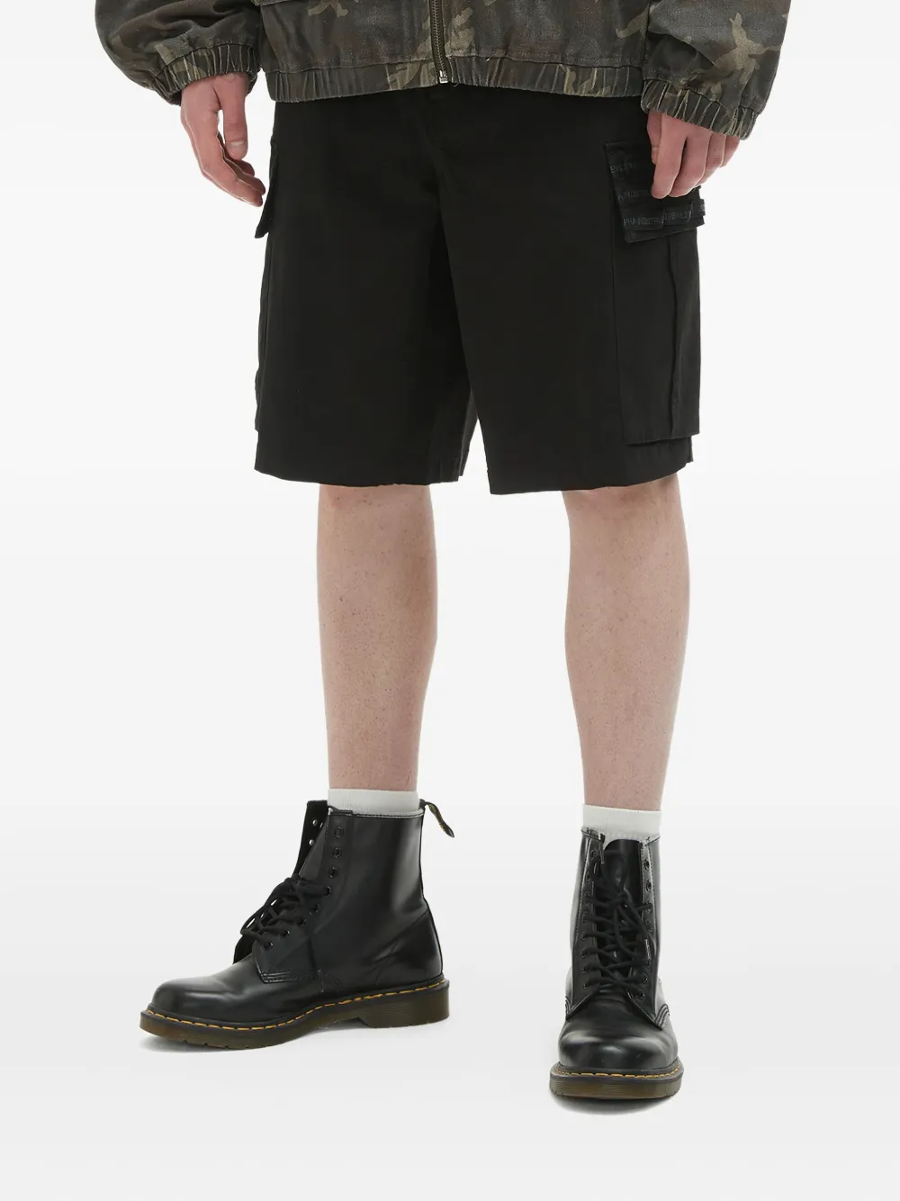 Alpha Industries Shorts met cargozak en labeldetail Zwart