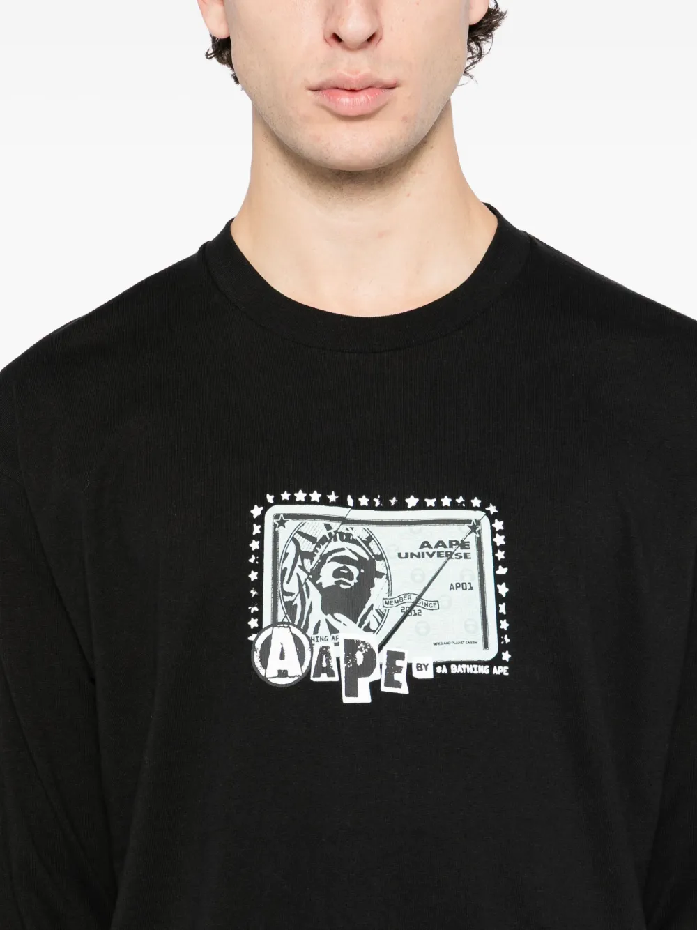 Aape By A Bathing Ape Logo-printed T-shirt In Black