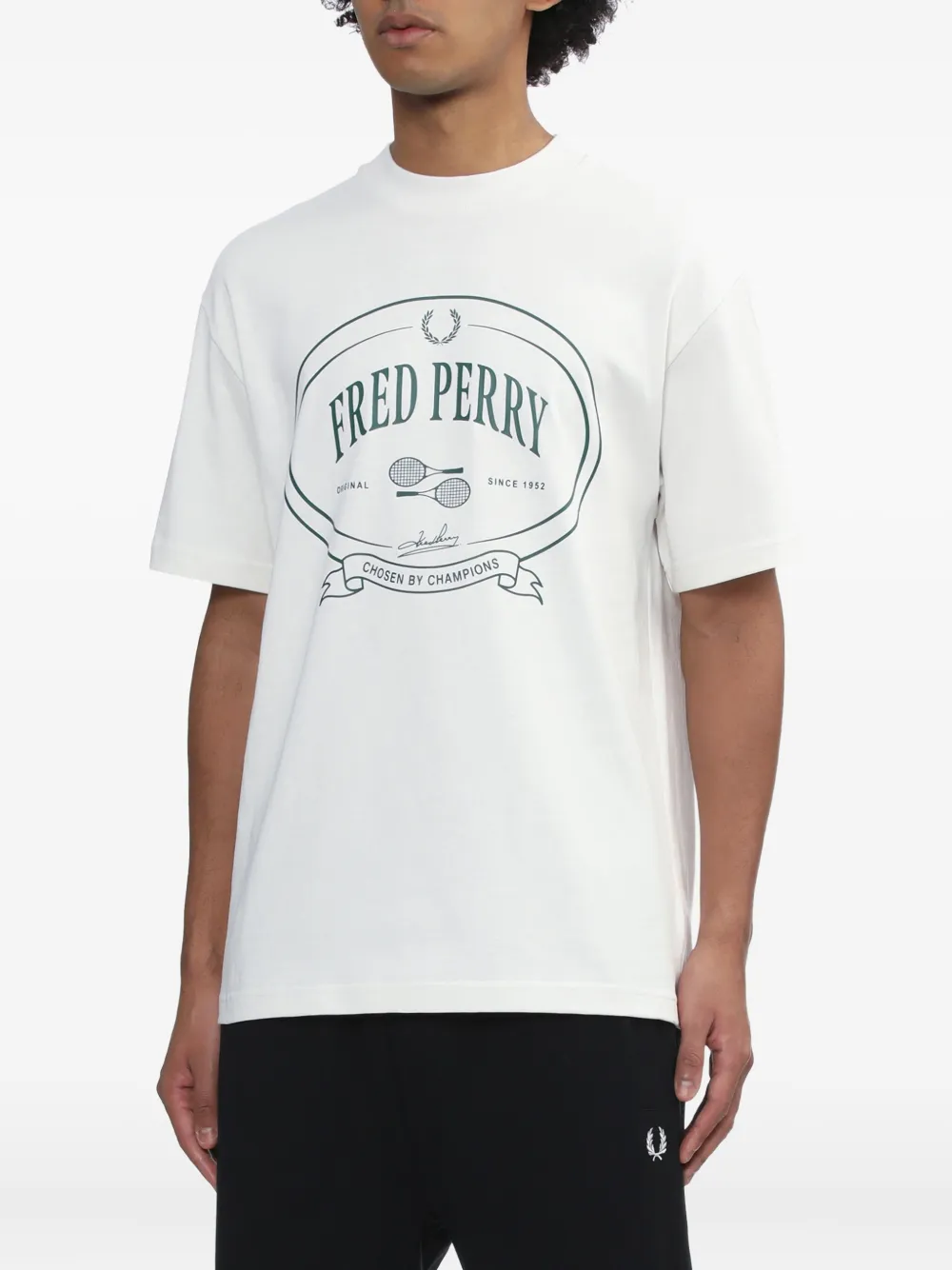 Fred Perry Katoenen T-shirt met ovalen logo Wit