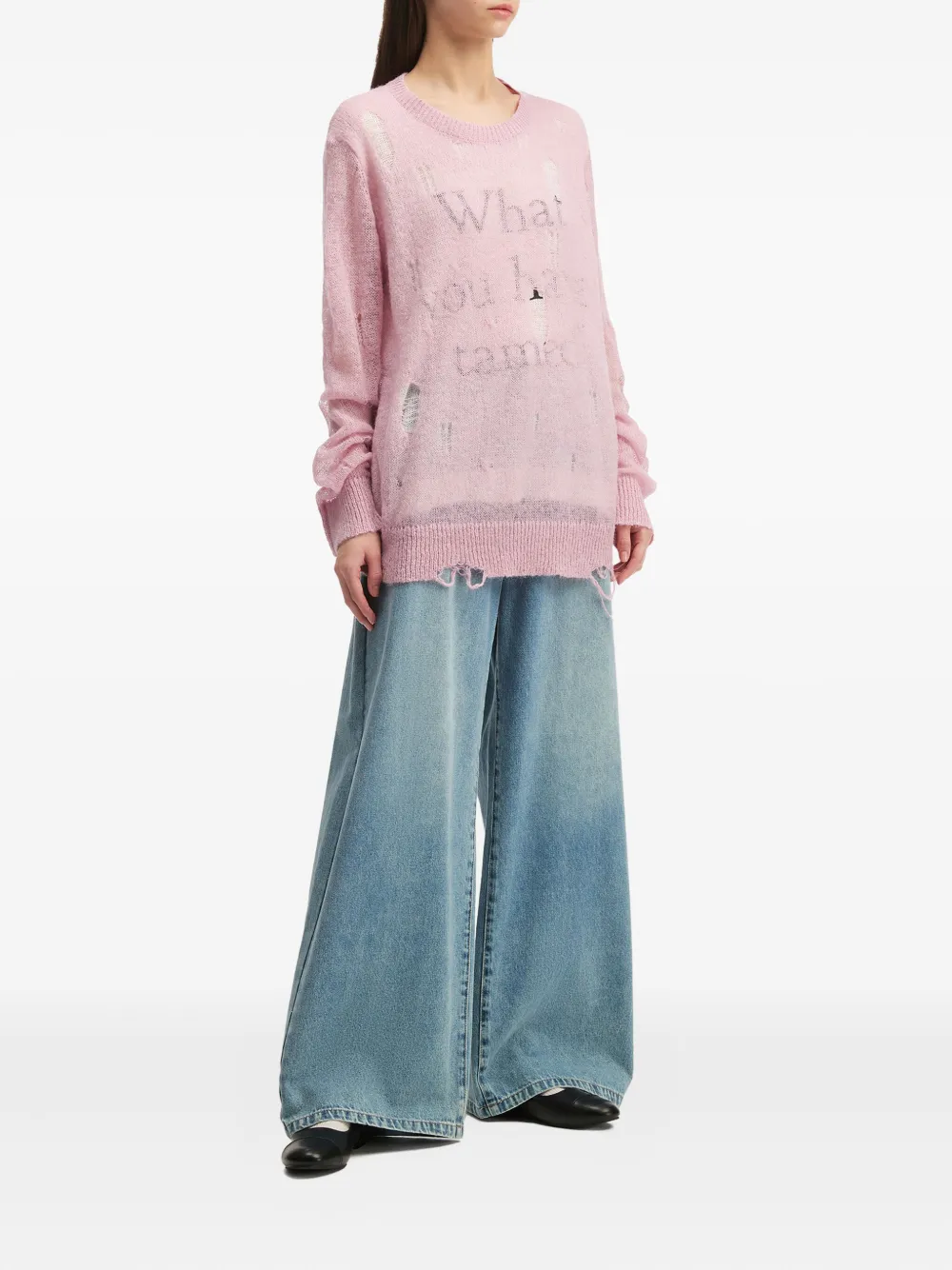 b+ab distressed-details crew-neck sweater | Knitted Sweaters | Image 2