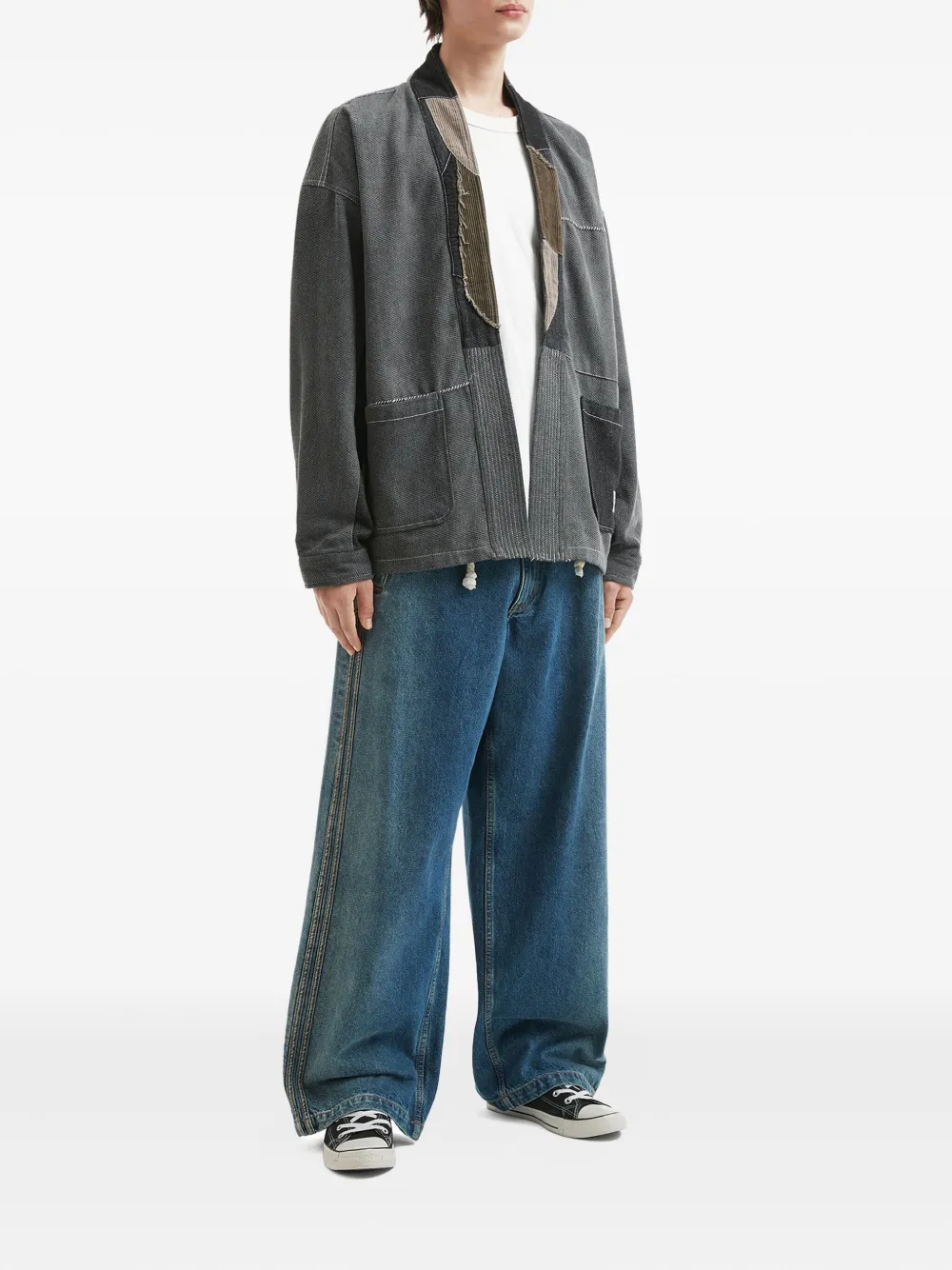 aftermaths patchwork panelled jacket | Cardigans | Image 2
