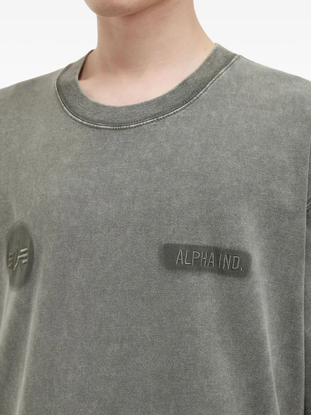 Alpha Industries Logo-patch Cotton T-shirt In Green