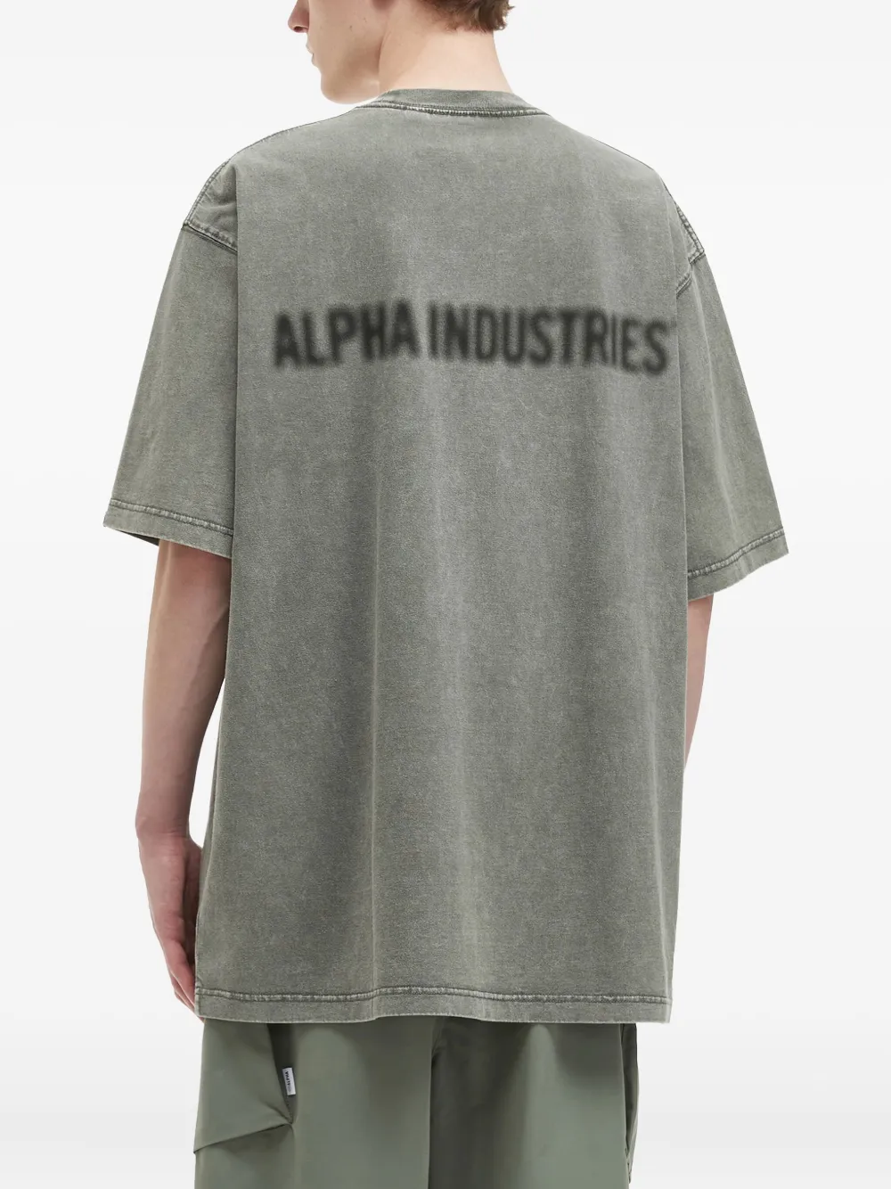 Alpha Industries Logo-patch Cotton T-shirt In Green