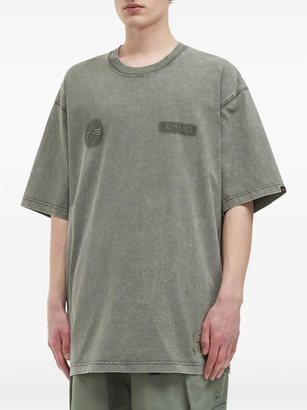 Alpha Industries Logo-patch Cotton T-shirt In Green