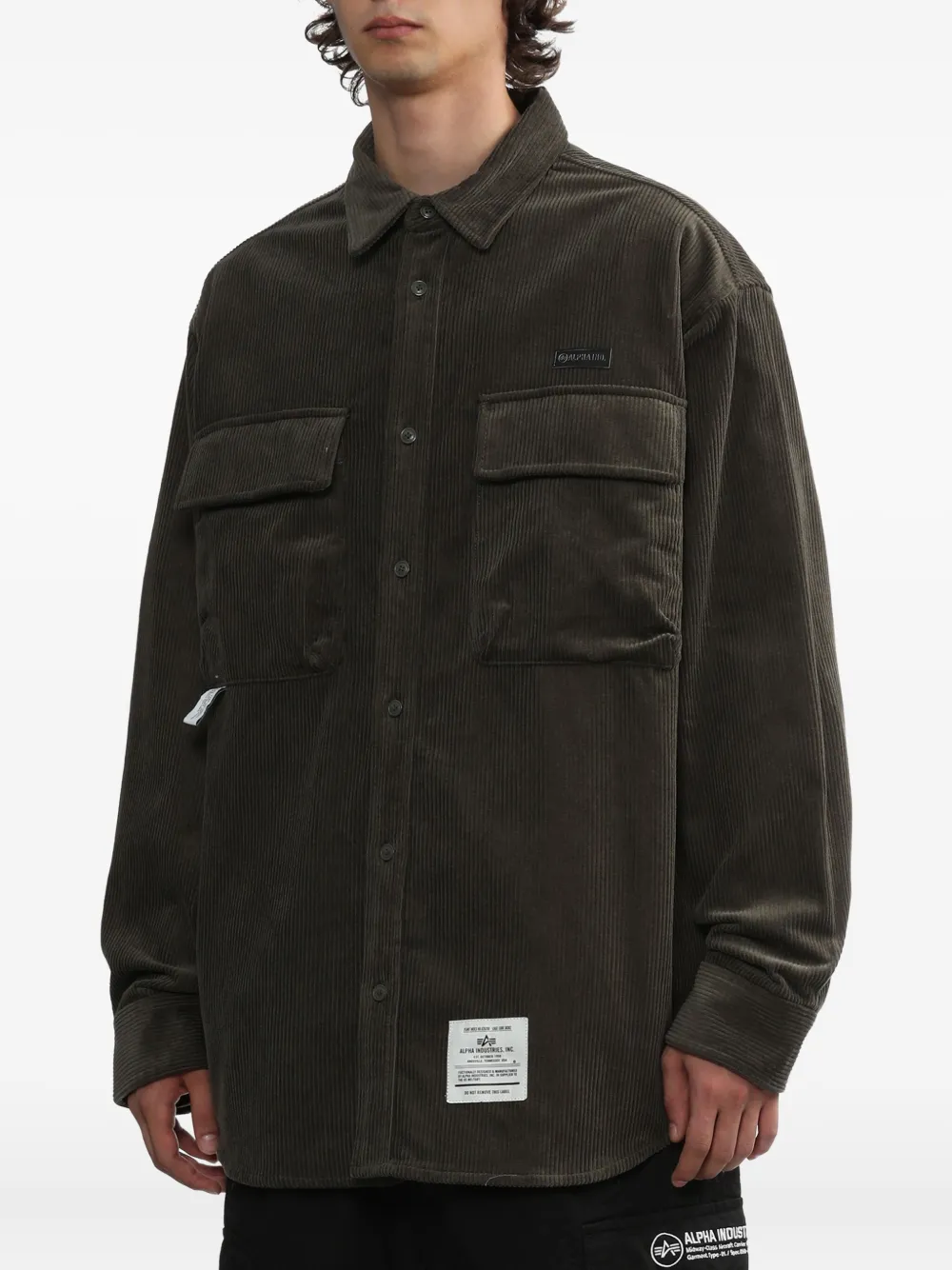 Alpha Industries Corduroy Pocket Shirt In Green