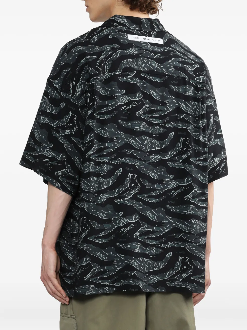 Alpha Industries Graphic-pattern Short-sleeve Shirt In Black