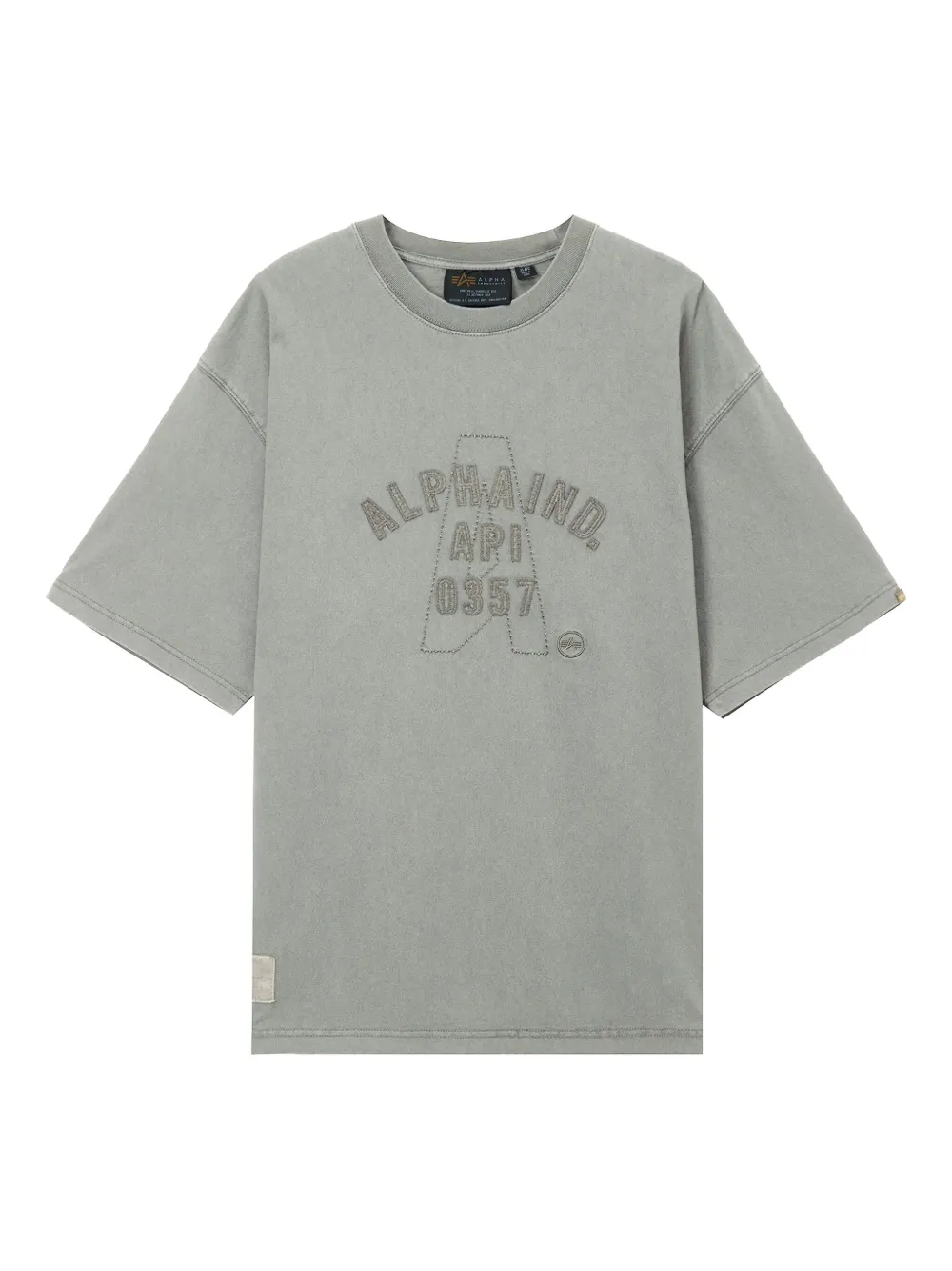 Alpha Industries embroidered-logo cotton T-shirt | Grey | Image 1