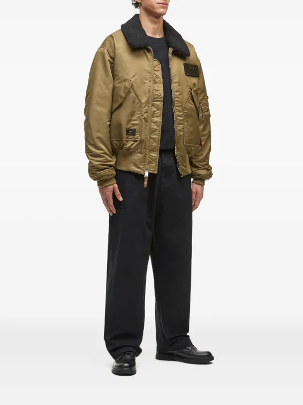 ALPHA INDUSTRIES レザーシェルパジャケット L Alpha Industries シェルパカラージャケット | ニュートラル | FARFETCH JP