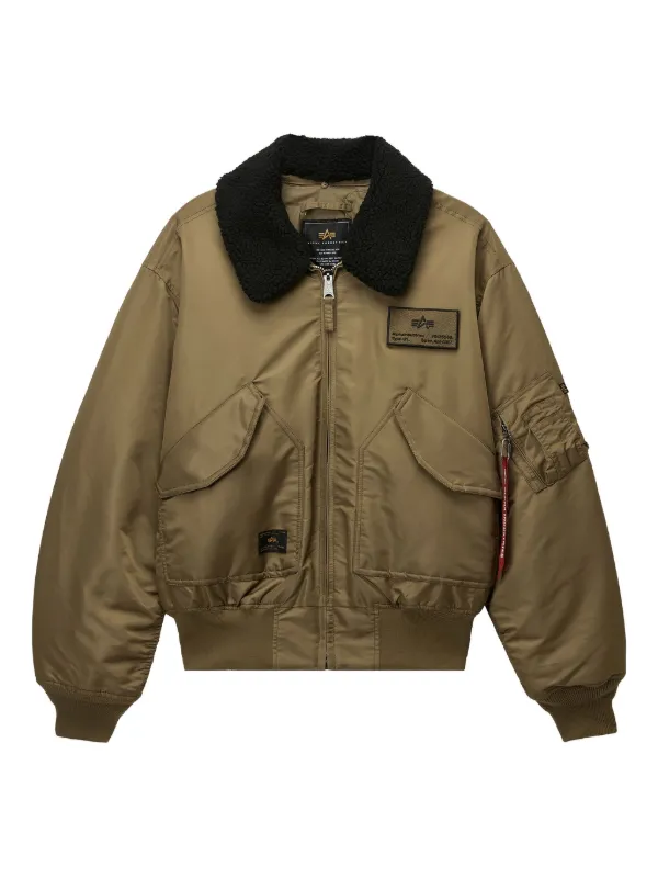 ALPHA INDUSTRIES レザーシェルパジャケット L Alpha Industries B-3 シェルパ シープスキン ボンバー ジャケット
