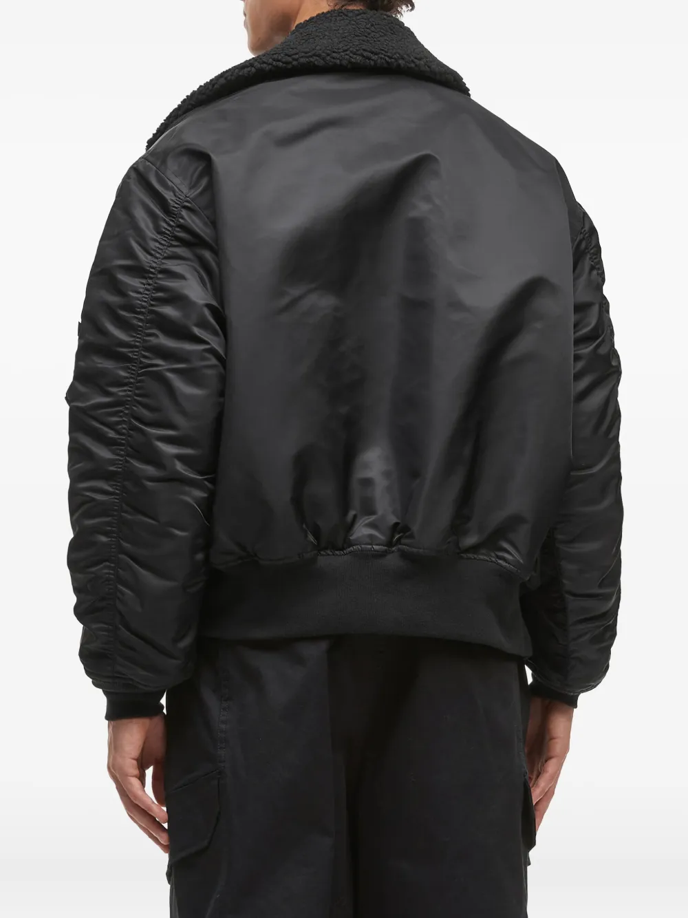 Alpha Industries Sherpa-collar Bomber Jacket In Black