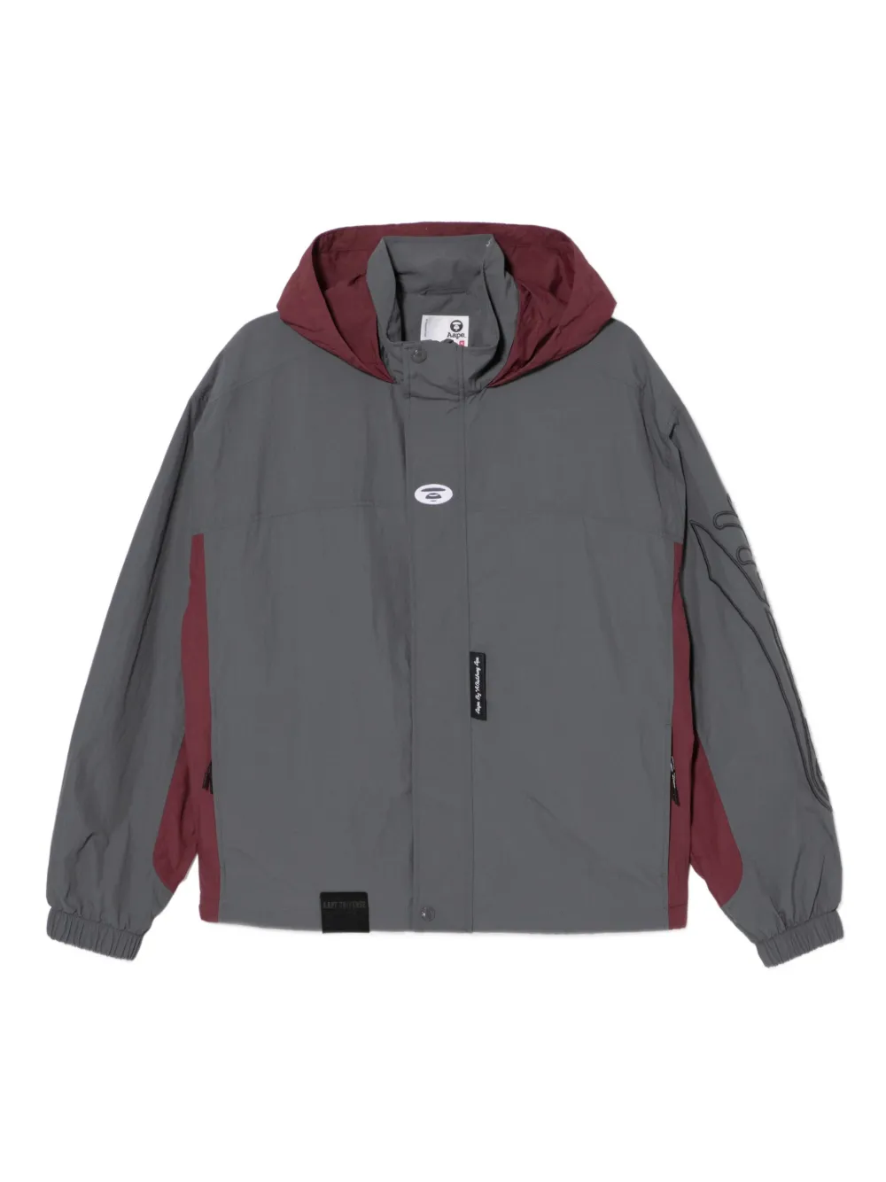 Aape By A Bathing Ape Logo-embroidered Jacket In Gray