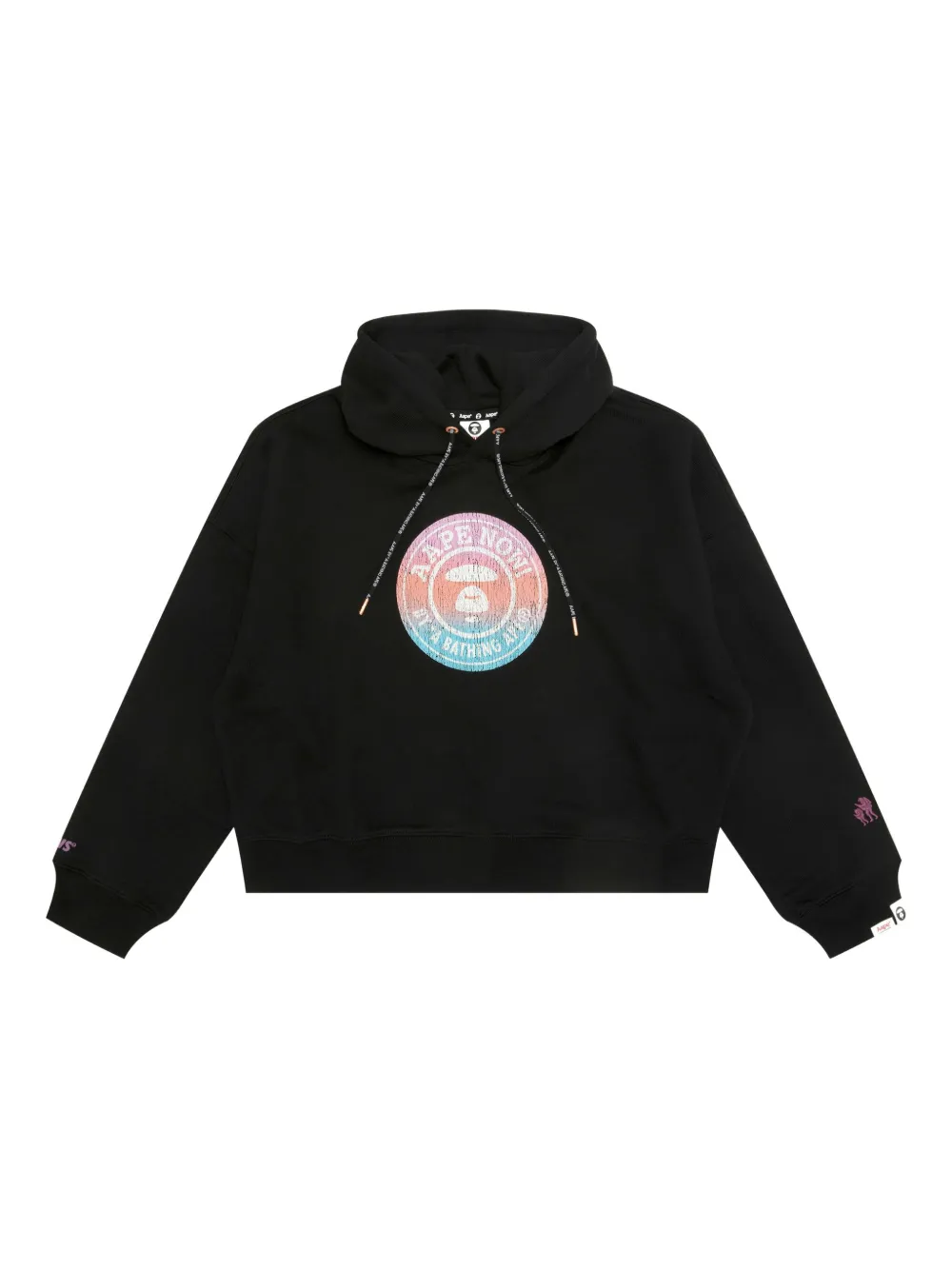 AAPE BY *A BATHING APE® circular-logo cotton hoodie | Black | Image 1