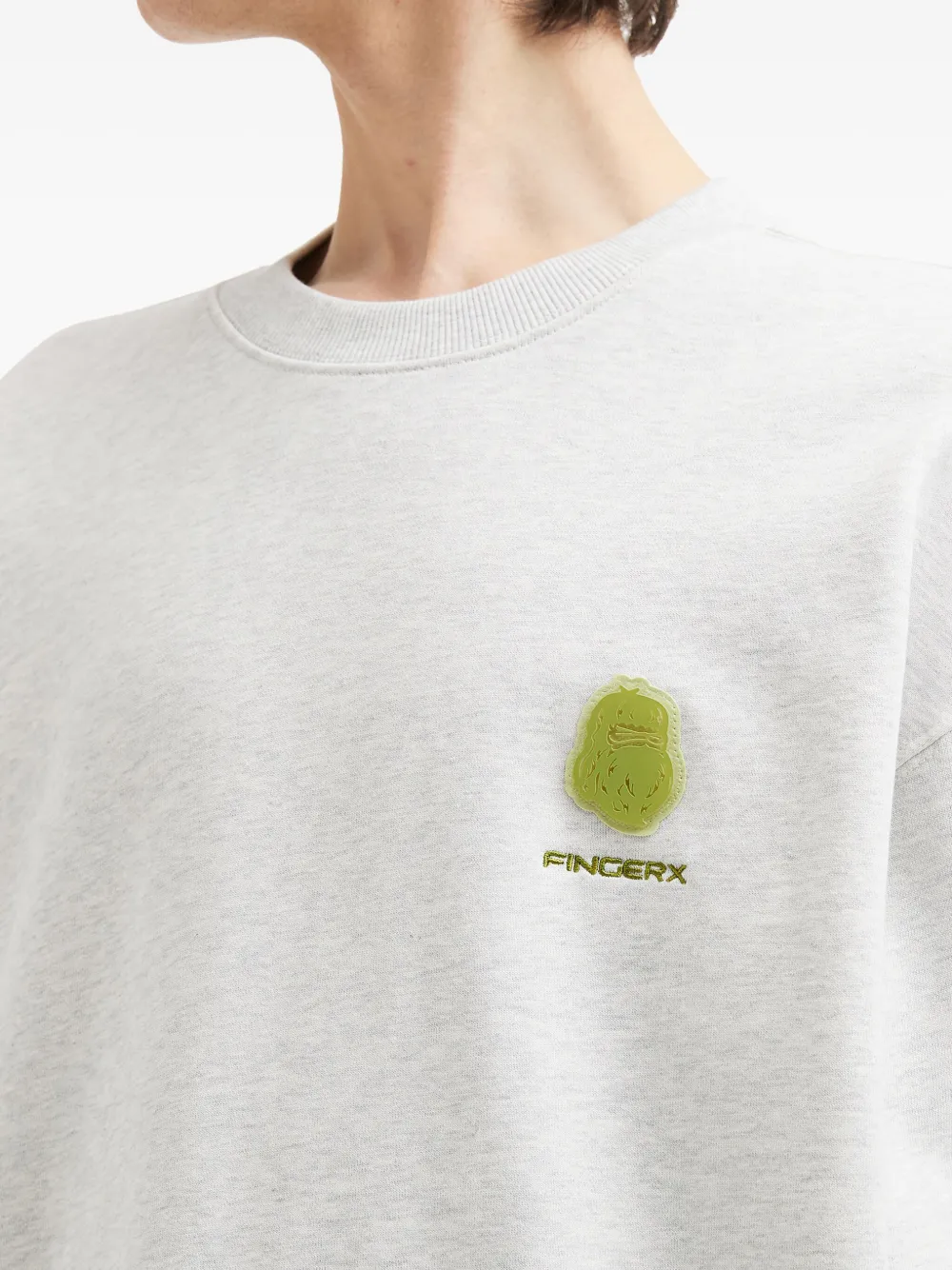 Fingercroxx Embroidered Logo Sweatshirt In Gray