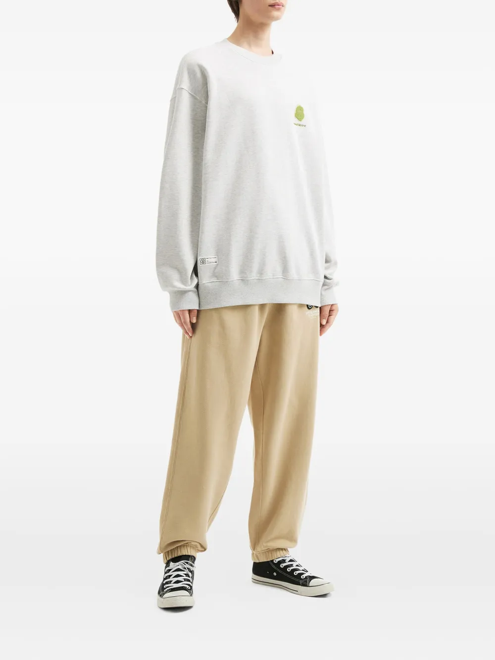 Fingercroxx Embroidered Logo Sweatshirt In Gray