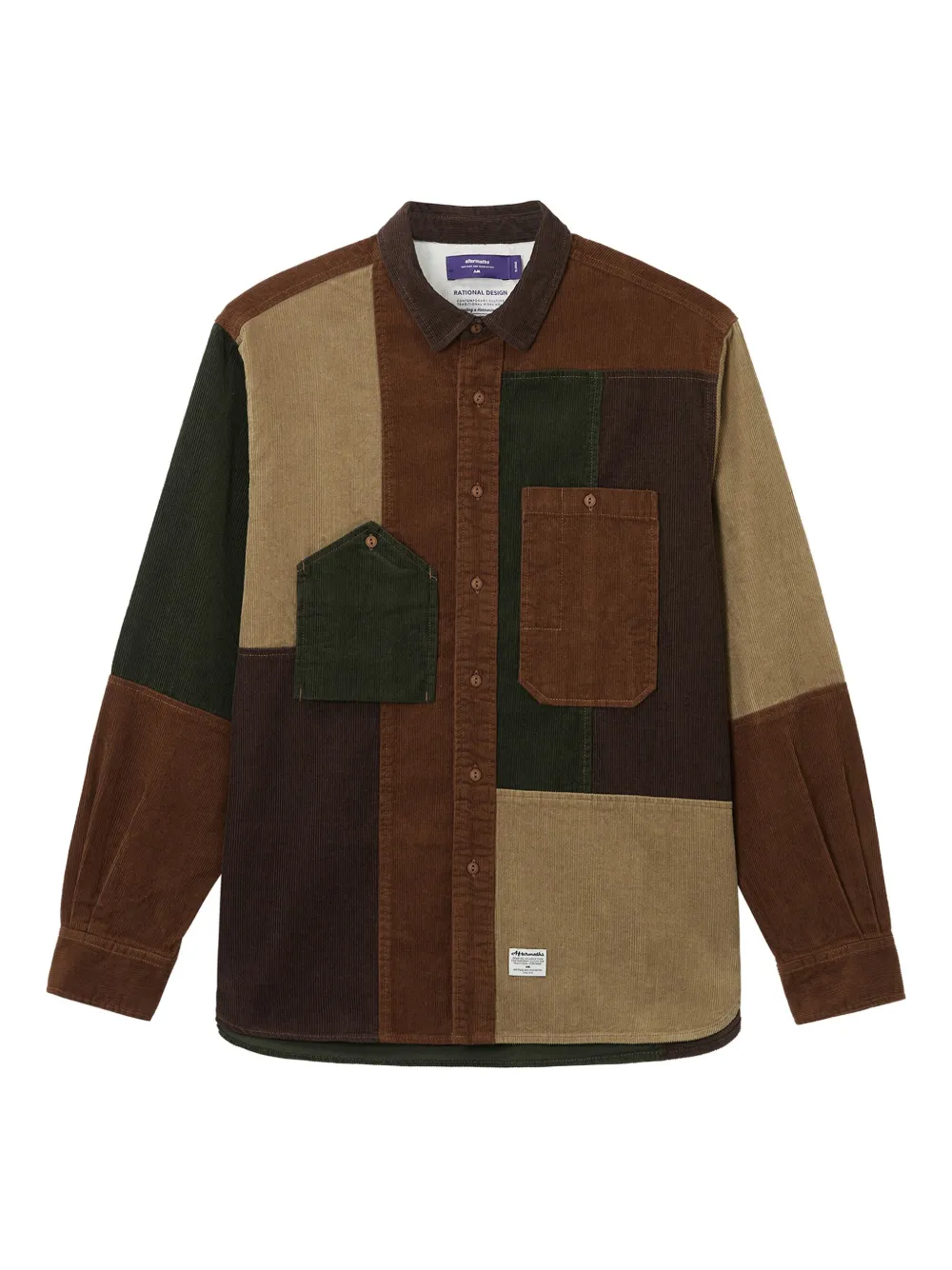 aftermaths patchwork corduroy shirt | Brown | Image 1