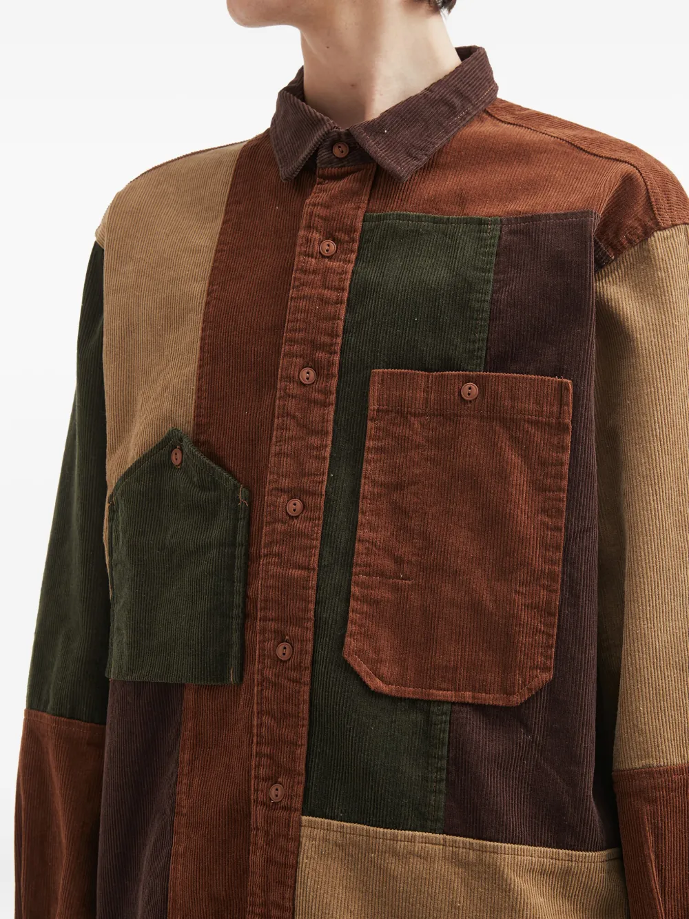 Aftermaths Patchwork Corduroy Shirt In Multi