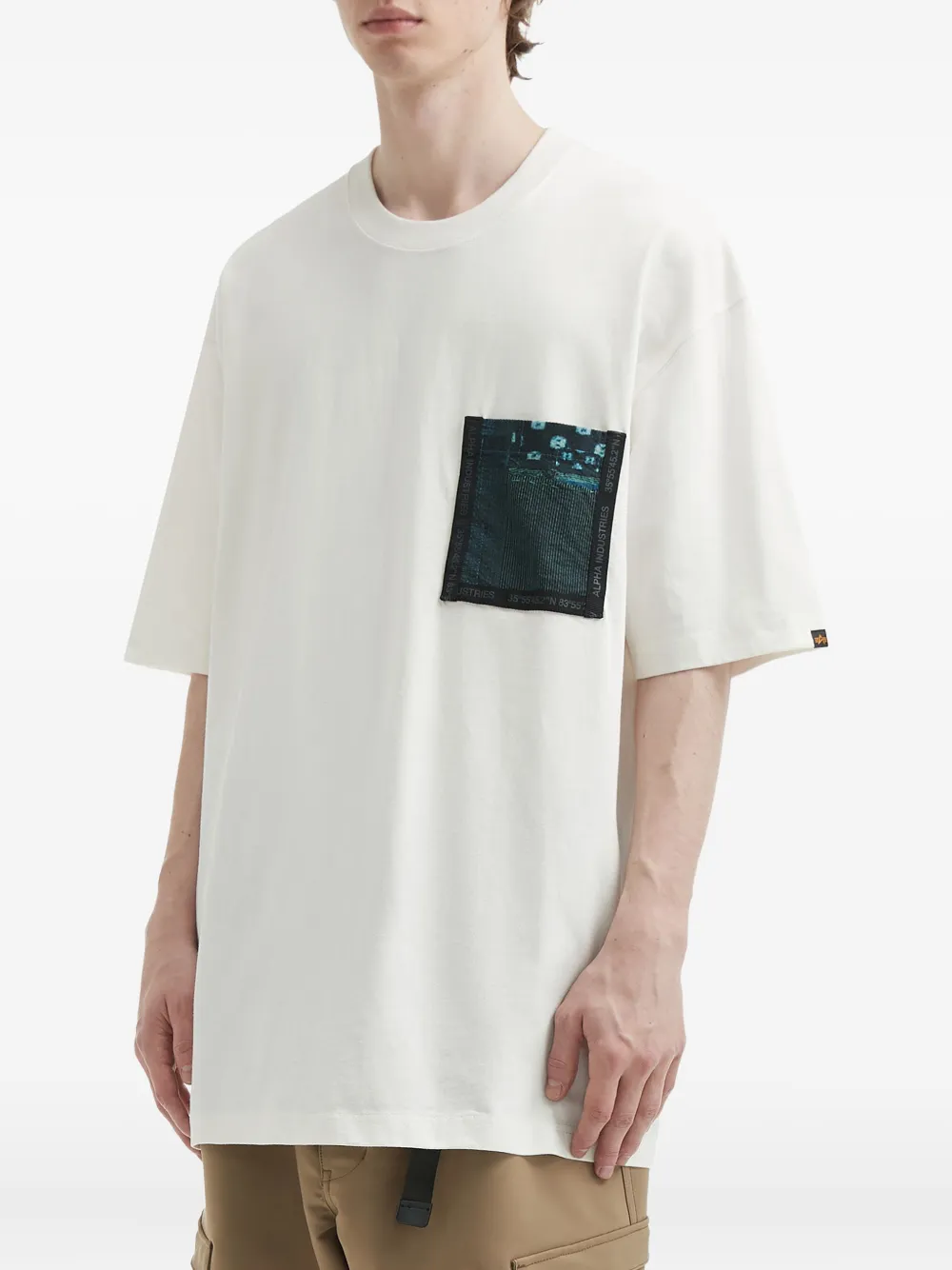 Alpha Industries Graphic-patch Pocket T-shirt In Gray