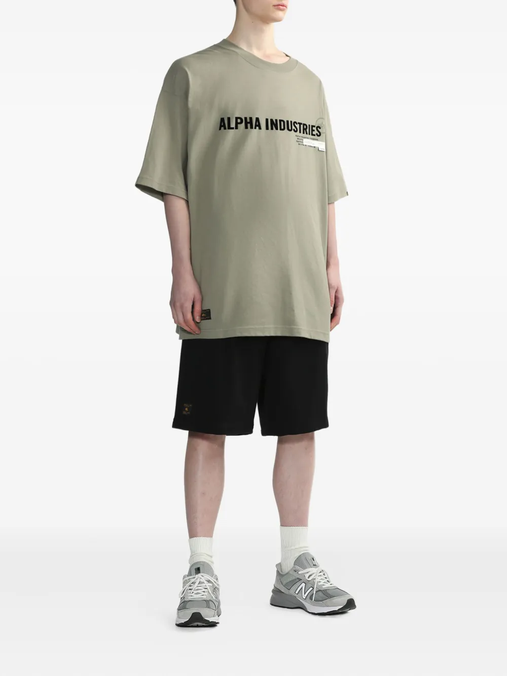 Alpha Industries Shorts met geborduurd logo - Zwart