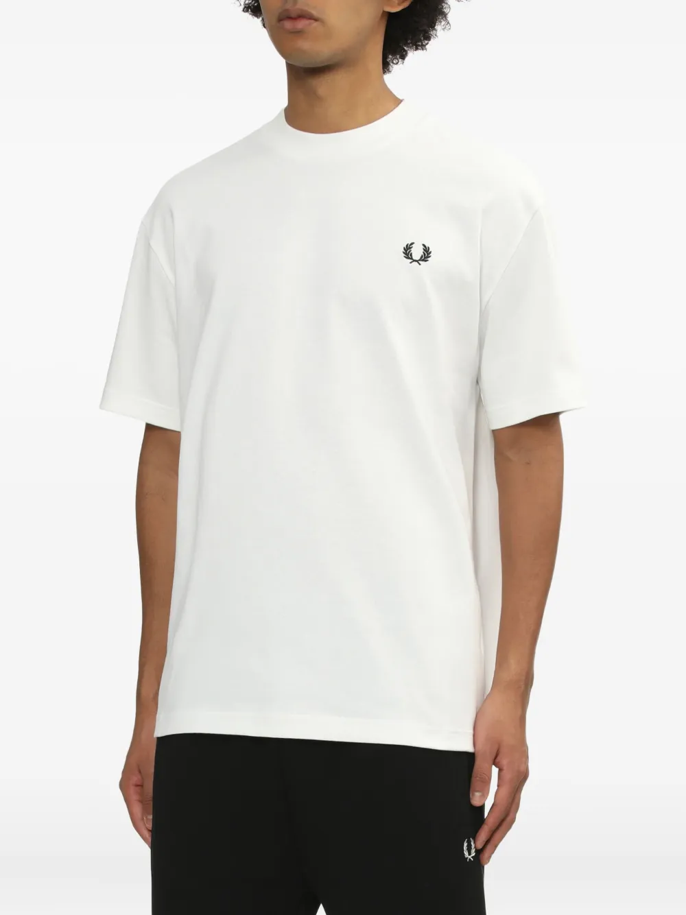 Fred Perry Katoenen T-shirt met geborduurd logo Wit