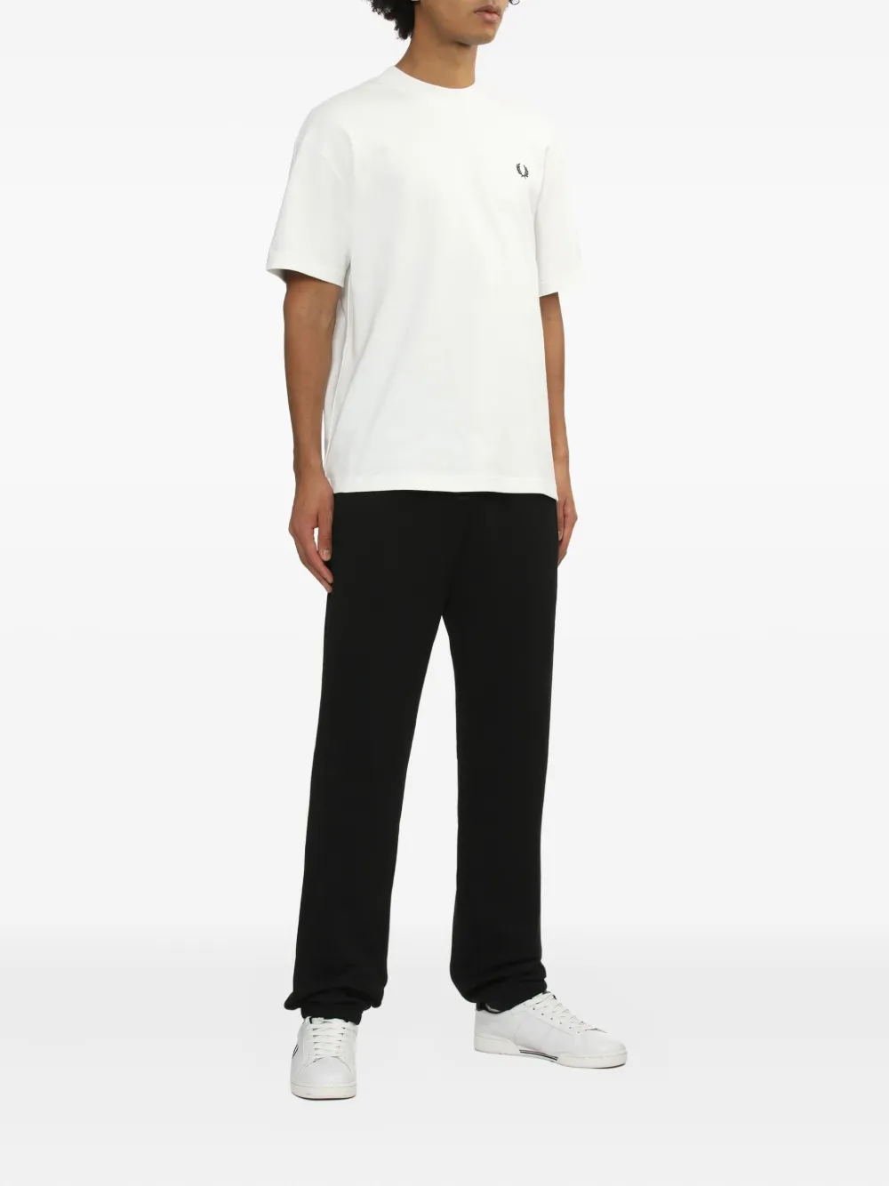 Fred Perry Katoenen T-shirt met geborduurd logo - Wit