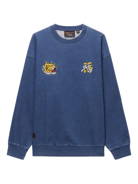 Alpha Industries embroidered-tiger crew-neck sweatshirt